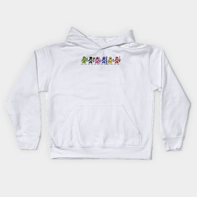 Pixel Rangers Kids Hoodie by Javier Casillas